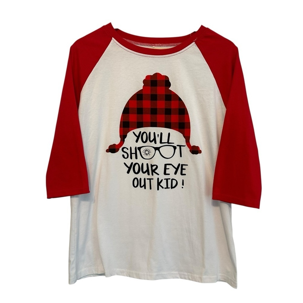 NEW Women's Medium Shoot Your Eye Out Christmas Story Ragland Holiday T-shirt